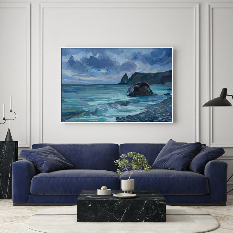 The Coast At Night , Hand-painted Canvas