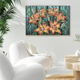 Orange Lilies, Hand-Painted Canvas