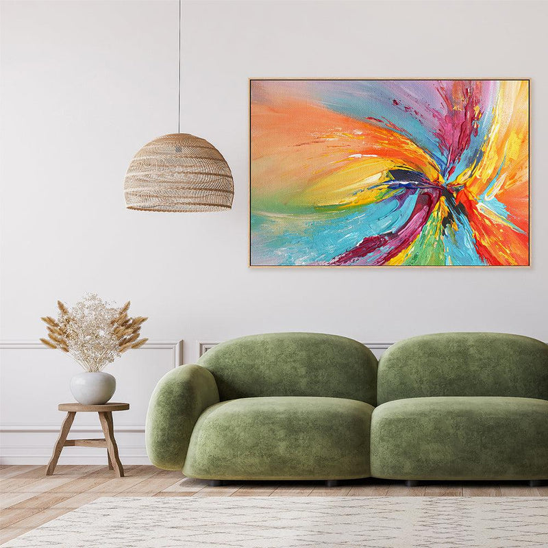 Rainbow Swirl , Hand-painted Canvas