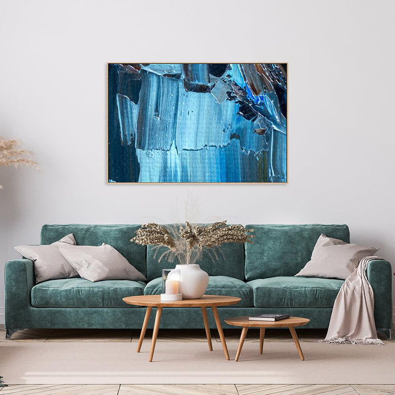 Sky Blue , Hand-painted Canvas