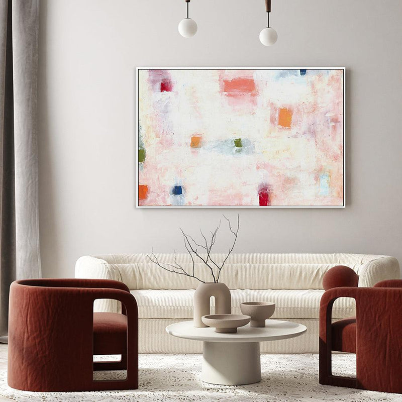 Pastel Blocks  , Hand-painted Canvas
