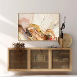 Mustard and Nude Abstract , Hand-painted Canvas