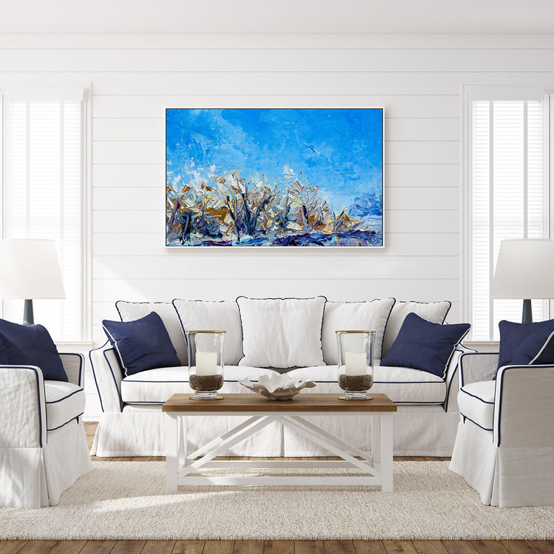 Blue Sky, Style A, Hand-Painted Canvas