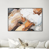 Orange and Brown Ambition , Hand-painted Canvas