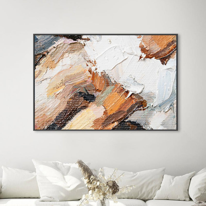 Orange and Brown Ambition , Hand-painted Canvas