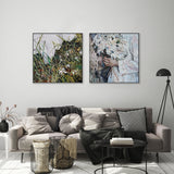 Flower Girl in the Field, Set of 2 , Hand-painted Canvas