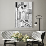 Monochrome Angles, Style B, Hand-Painted Canvas