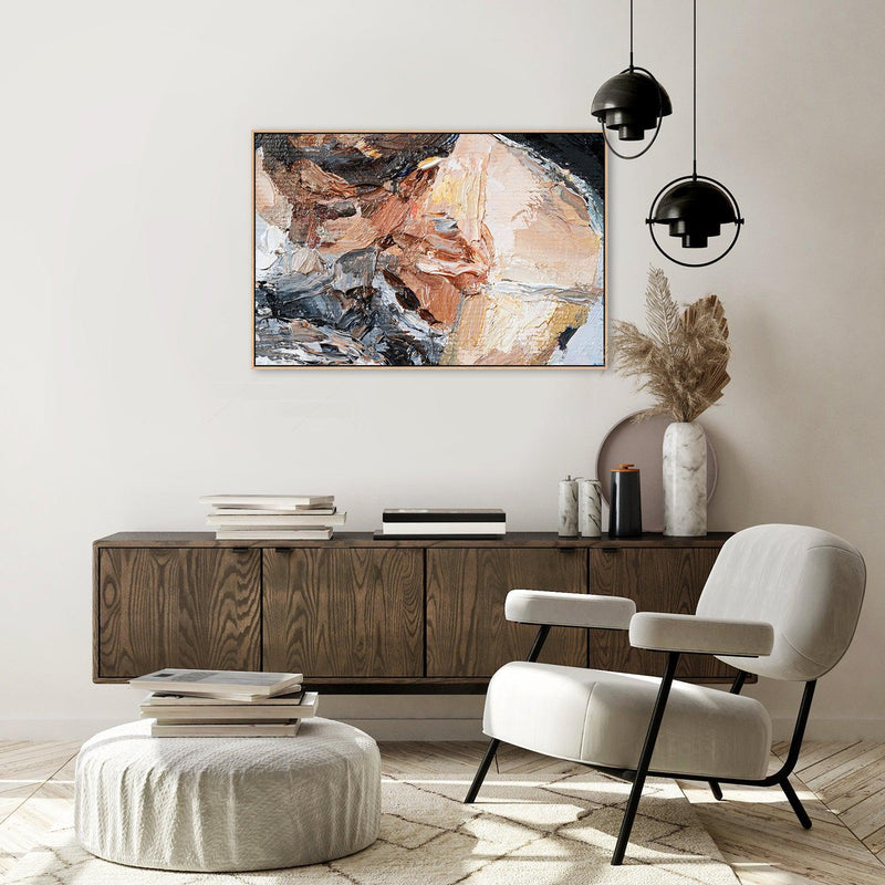 Shades of Neutral , Hand-painted Canvas