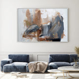 Grey and Brown Strokes  , Hand-painted Canvas