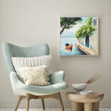 Contemplation By The Sea, Hand-Painted Canvas