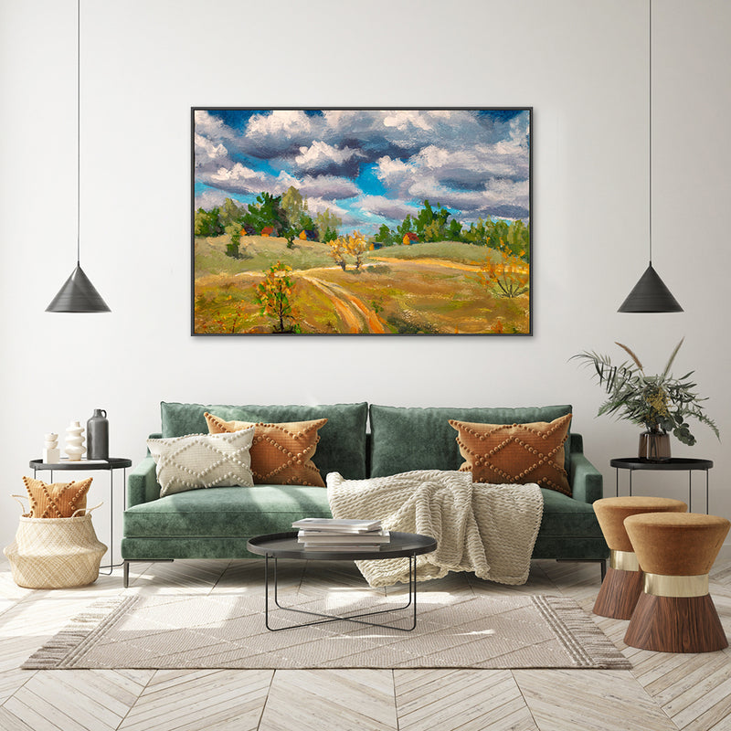 Over The Hills, Hand-Painted Canvas