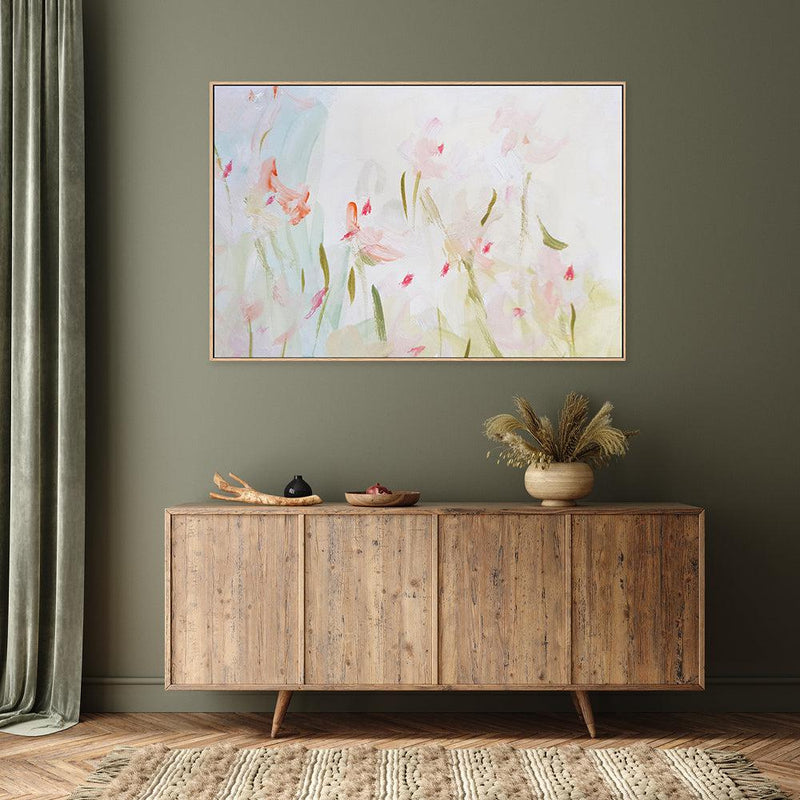 Floating Florals , Hand-painted Canvas