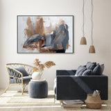Grey and Brown Strokes  , Hand-painted Canvas