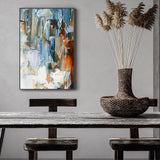 Blue and Tan Falls , Hand-painted Canvas