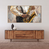 Golden Sax , Hand-painted Canvas