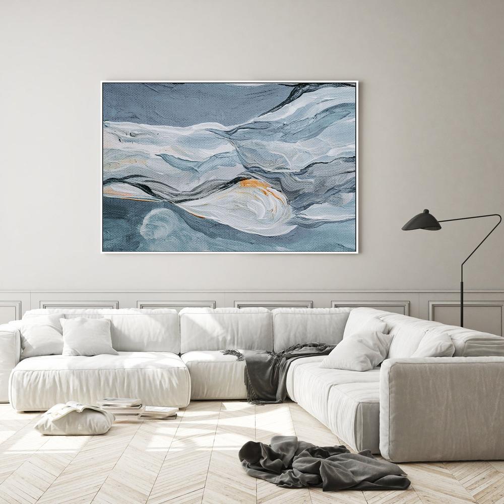 Waves of Blue, Hand-Painted Canvas