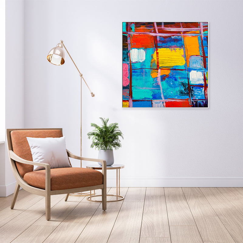 Coloured Squares, Style A, Hand-Painted Canvas