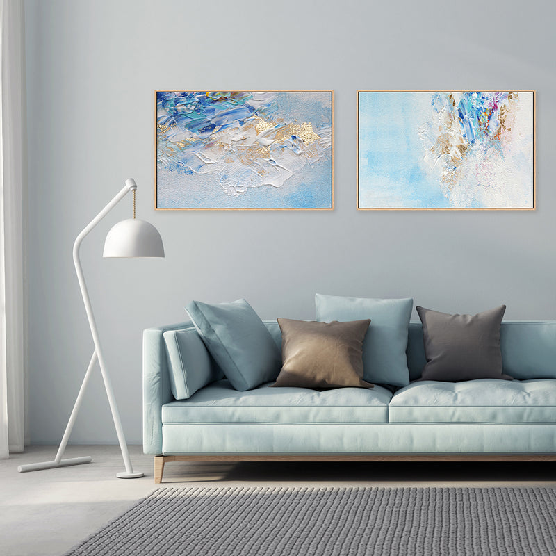 Gold Wave, Set of 2 , Hand-painted Canvas