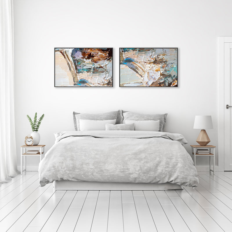 Mixture of Love, Set of 2 , Hand-painted Canvas
