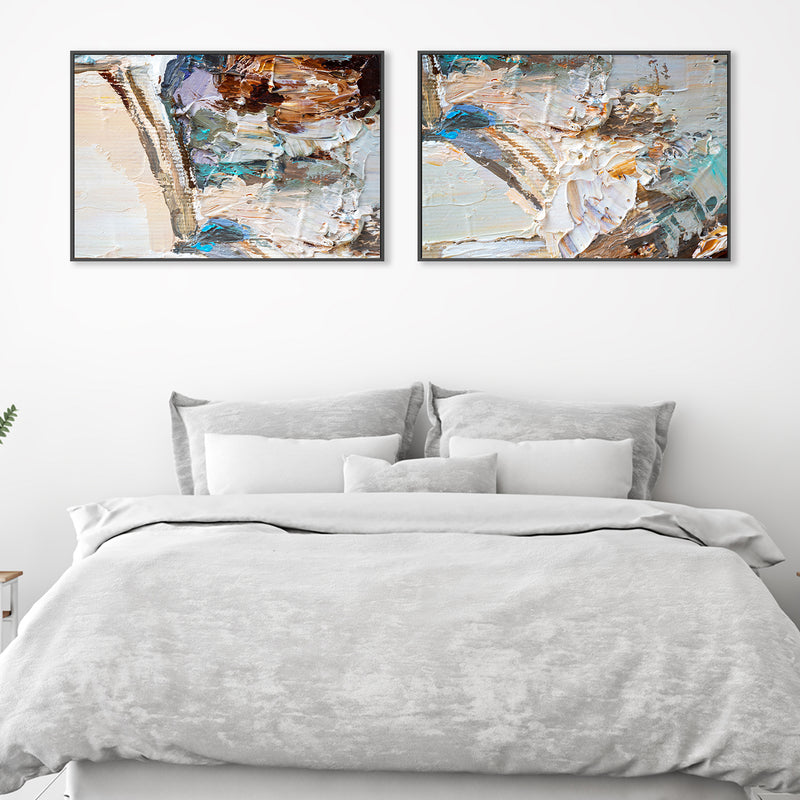 Mixture of Love, Set of 2 , Hand-painted Canvas