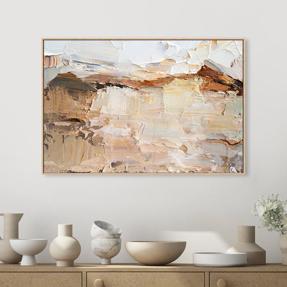 Nude and White Landscape , Hand-painted Canvas