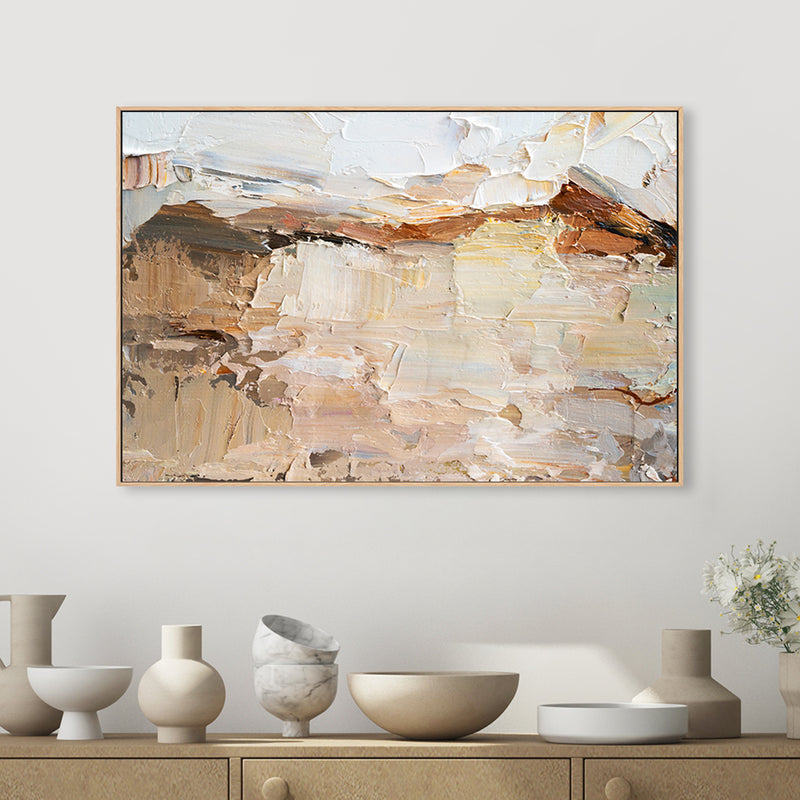 Nude and White Landscape , Hand-painted Canvas