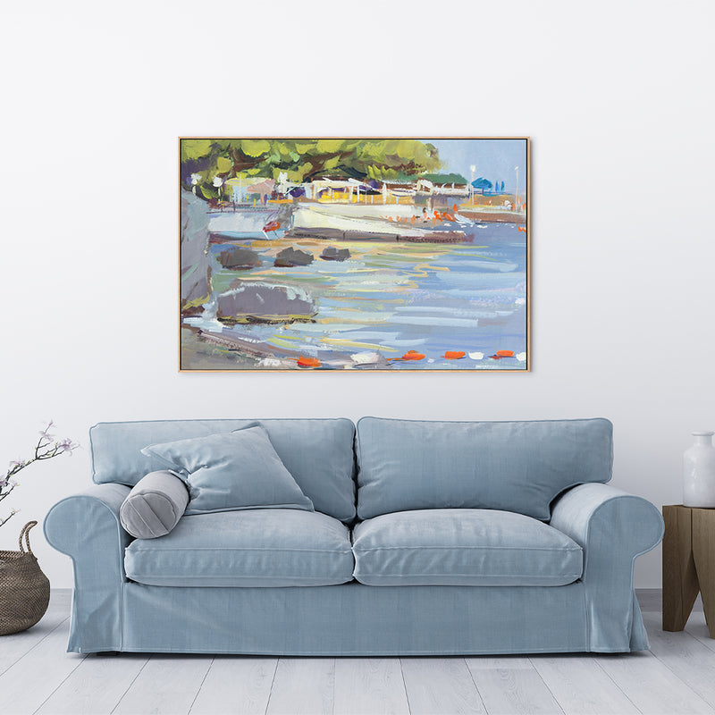 Abstract Dock , Hand-painted Canvas