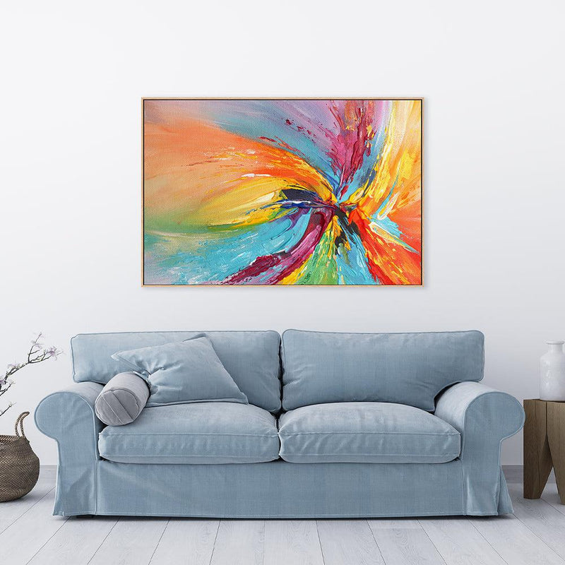 Rainbow Swirl , Hand-painted Canvas