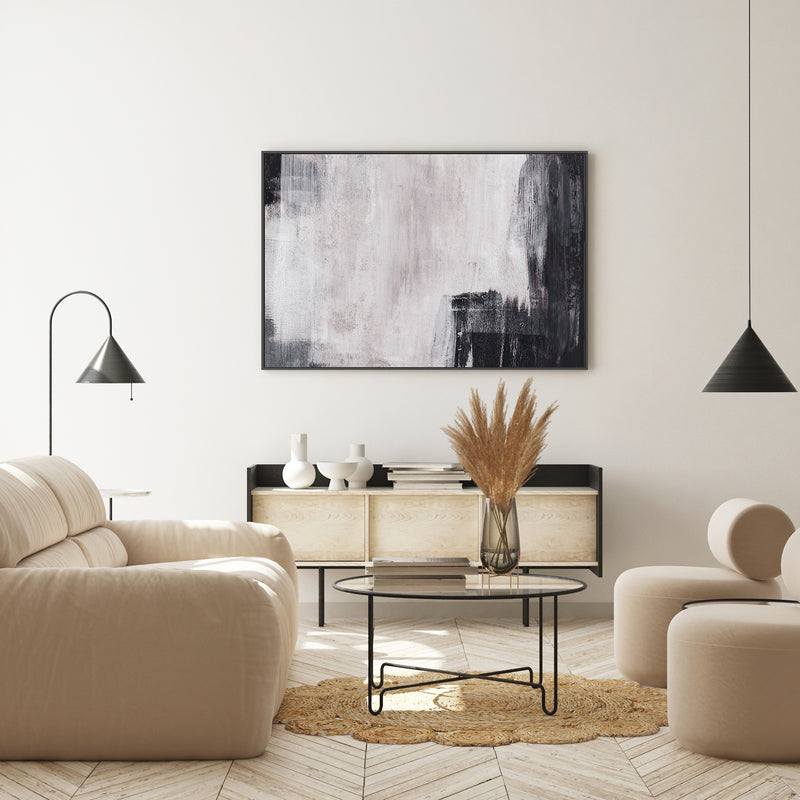 Shades of Black and Grey, Hand-Painted Canvas