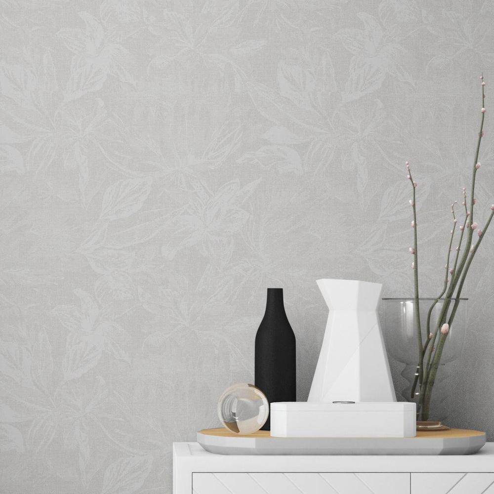 Linen Leaves Wallpaper