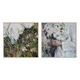 Flower Girl in the Field, Set of 2 , Hand-painted Canvas