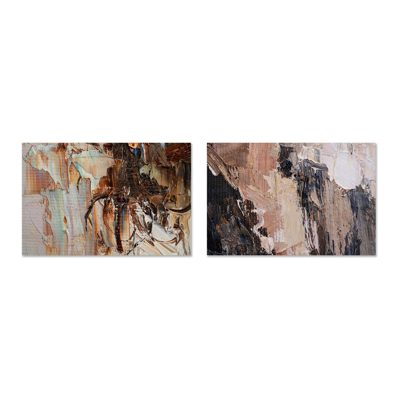 Silk Tree Bark, Set of 2 , Hand-painted Canvas
