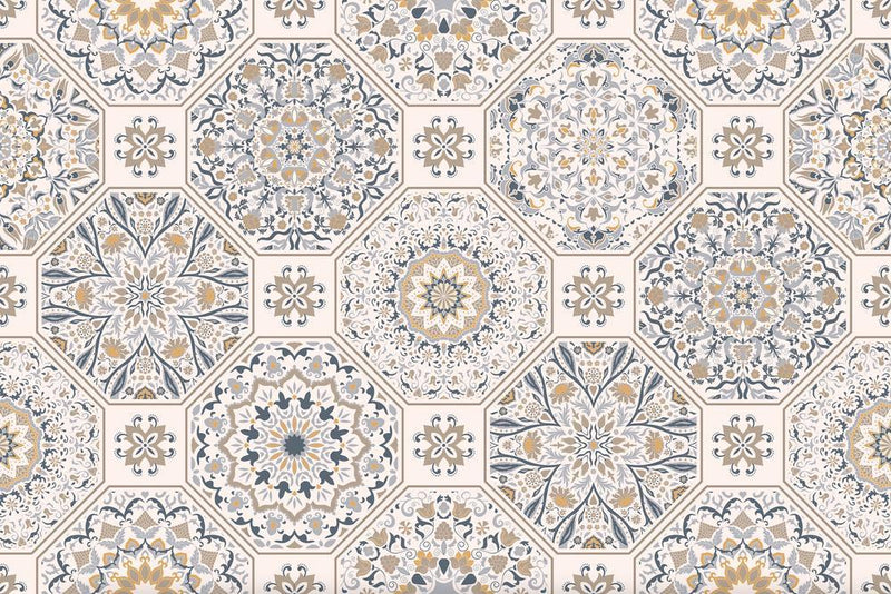 Muted Turkish Tile |Wallpaper self adhesive removable – Gioia Wall Art