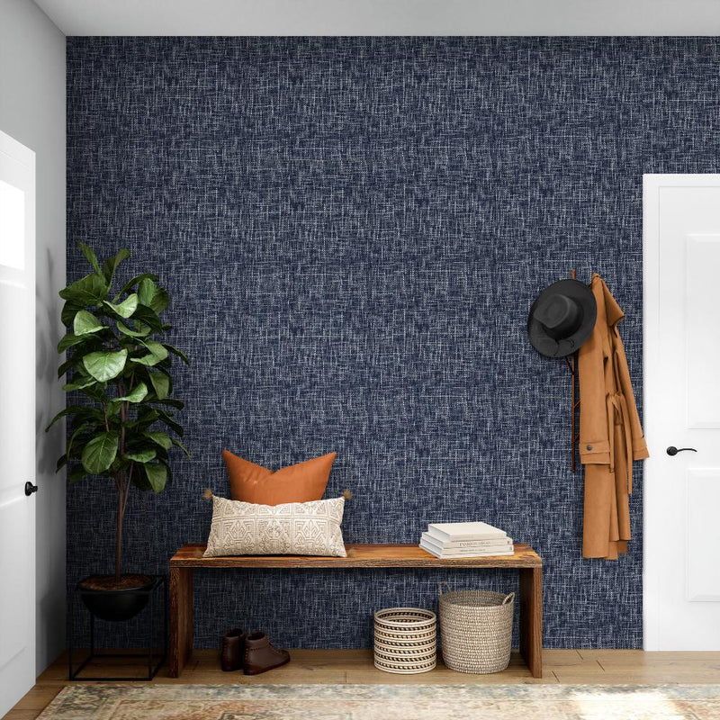 Navy Crosshatch-wallpaper-eco-friendly-easy-removal-GIOIA-WALL-ART