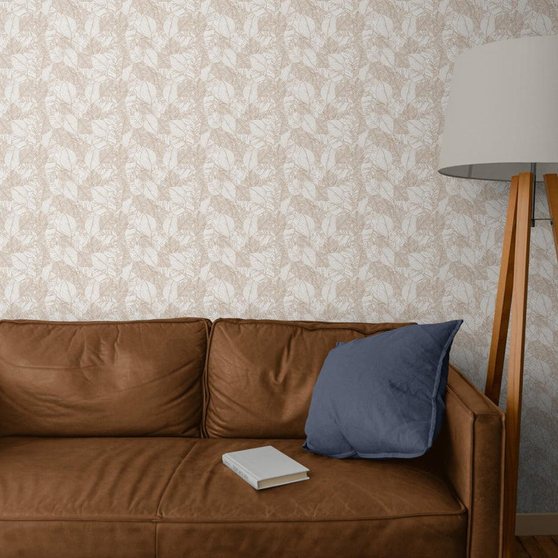 Neutral Palm Leaves-wallpaper-eco-friendly-easy-removal-GIOIA-WALL-ART
