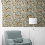 Mint and Gold Birds-wallpaper-eco-friendly-easy-removal-GIOIA-WALL-ART