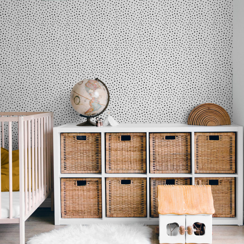 Black and White Polka Dots-wallpaper-eco-friendly-easy-removal-GIOIA-WALL-ART