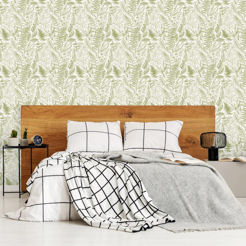 Assorted Green Leaves-wallpaper-eco-friendly-easy-removal-GIOIA-WALL-ART