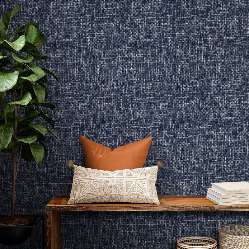 Navy Crosshatch-wallpaper-eco-friendly-easy-removal-GIOIA-WALL-ART