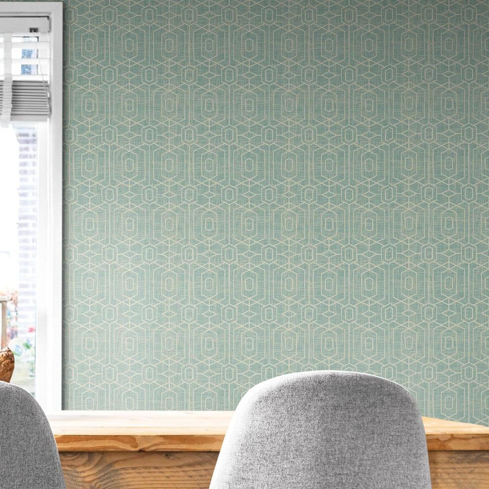 Mint Geometric Pattern-wallpaper-eco-friendly-easy-removal-GIOIA-WALL-ART