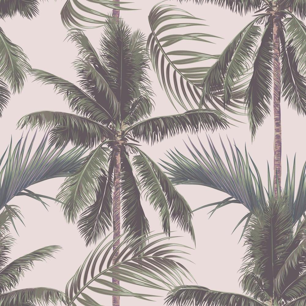 Palm Tree On Light Pink Background Wallpaper