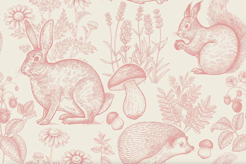 Pink Rabbits-wallpaper-eco-friendly-easy-removal-GIOIA-WALL-ART