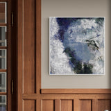 Blue and Grey Abstract, hand-painted canvas-Framed-Canvas-Print-Poster-Gioia Wall Art