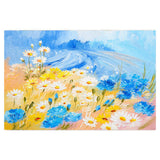 Golden Blooms and Blue Skys, Hand-painted Canvas-Framed-Canvas-Print-Poster-Gioia Wall Art