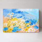 Golden Blooms and Blue Skys, Hand-painted Canvas-Framed-Canvas-Print-Poster-Gioia Wall Art
