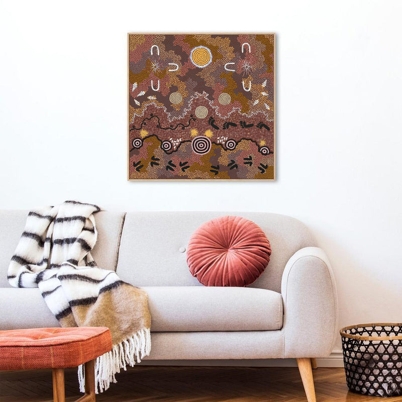 Grandfathers Country, Original Indigenous Hand-Painted Canvas-Gioia-Prints-Framed-Canvas-Poster-GIOIA-WALL-ART