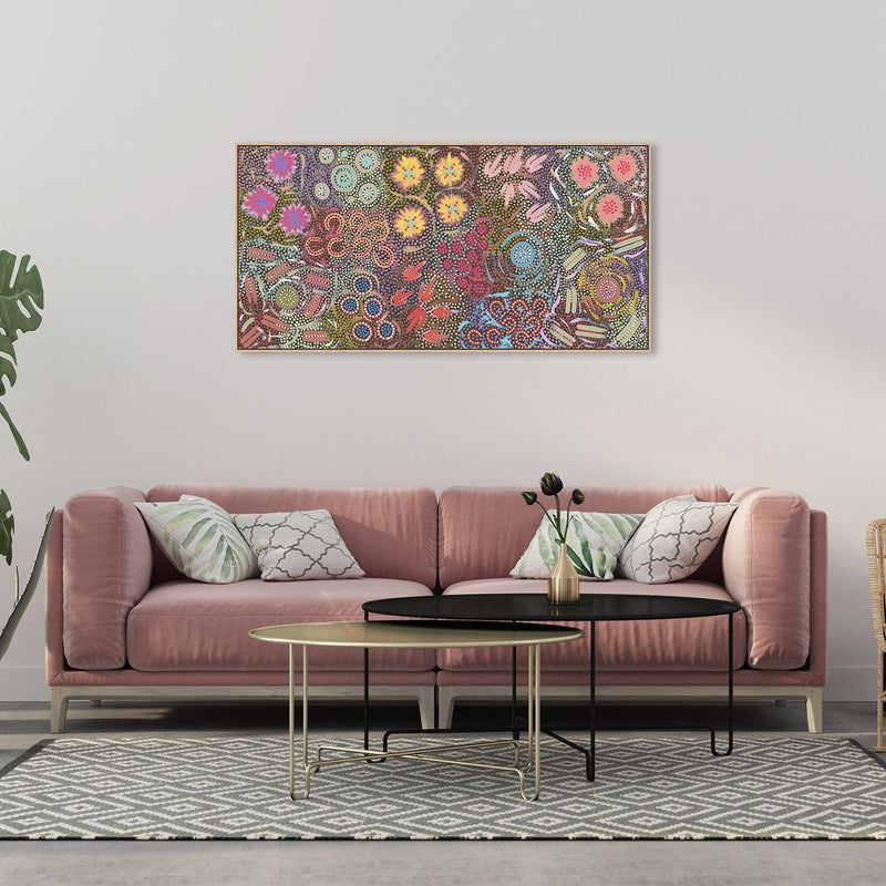 My Great Great Grandmothers Land, Style B, Indigenous Hand-Painted Canvas-Gioia-Prints-Framed-Canvas-Poster-GIOIA-WALL-ART