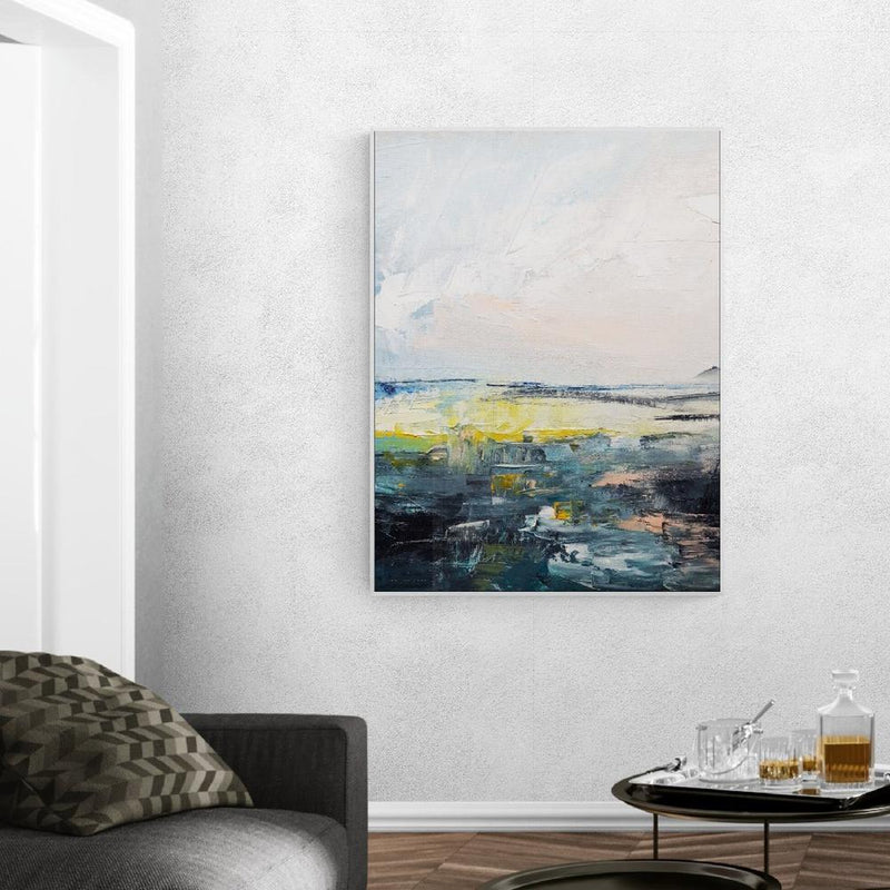 Over the Horizon, Hand-painted Canvas-Framed-Canvas-Print-Poster-Gioia Wall Art