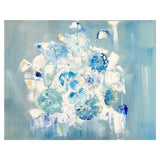 Pastel Blue Daisy's, Hand-painted Canvas-Framed-Canvas-Print-Poster-Gioia Wall Art