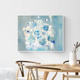 Pastel Blue Daisy's, Hand-painted Canvas-Framed-Canvas-Print-Poster-Gioia Wall Art
